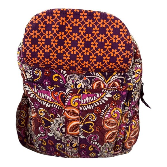 Vera Bradley Backpack – Plum Crazy Pattern | Quilted Cotton Fabric | Purple Oran - Picture 2 of 9